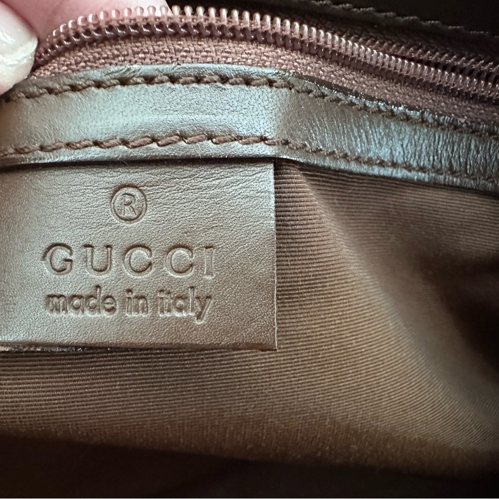 Gucci GG Canvas Brown Leather Trim Shoulder Bag - Picture 8 of 13
